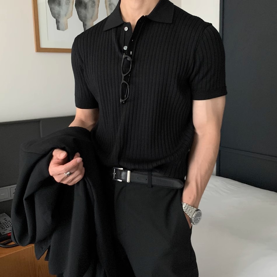 英伦雅痞男装冰丝针织polo衫Polo衫