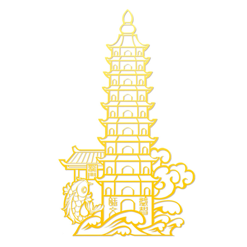 文昌塔隐形门贴手机贴九层十三层铜文昌笔钥匙扣小随身挂件旗舰店