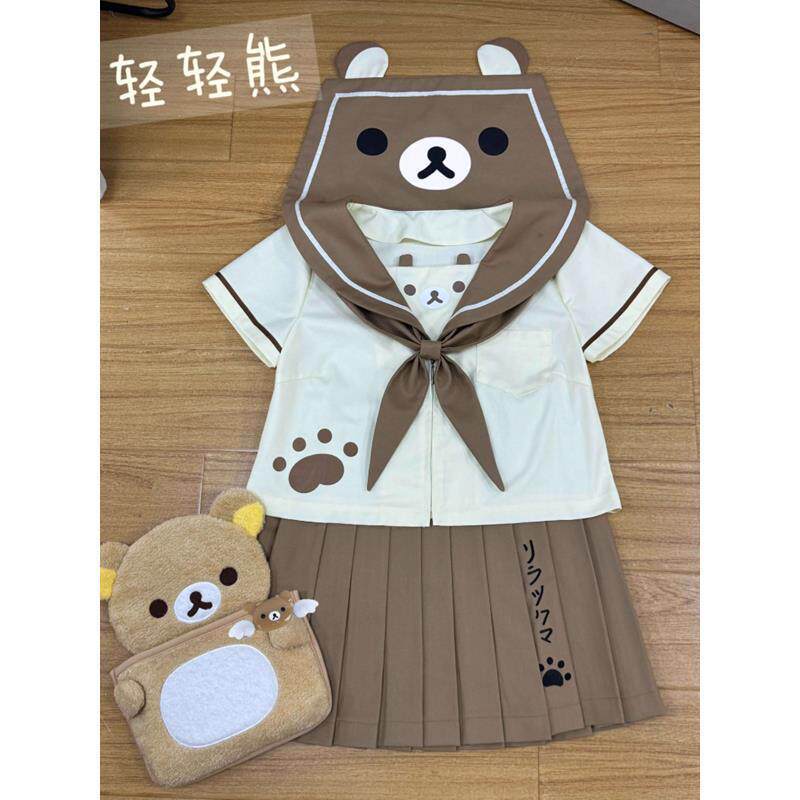 现货轻松小熊原创日系幼稚园萌系春夏jk制服短水手服可爱软妹套装