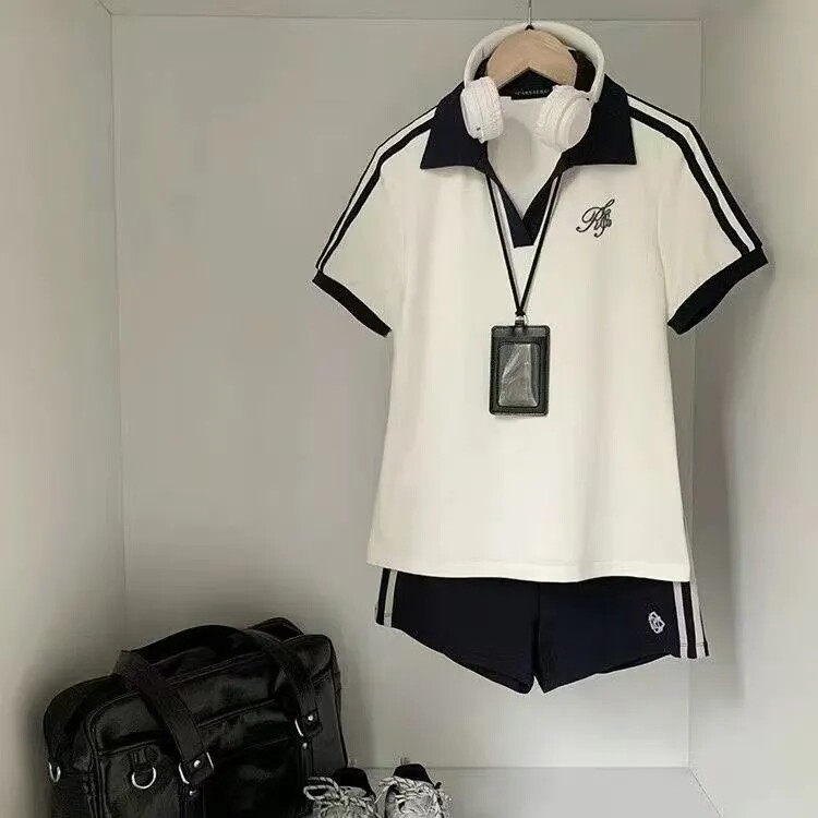 原创绀白体操服套装女夏季校供感
