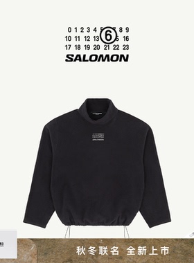 [全新上市]MM6 x SALOMON联名宽松休闲通勤长袖立领抓绒卫衣上衣