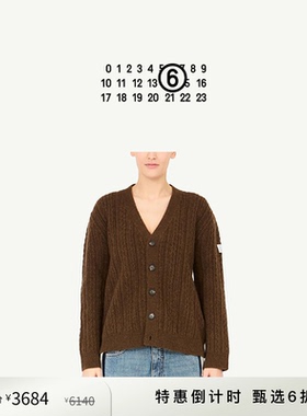 [新季首降]MM6数字标签长袖宽松休闲针织衫开襟衫外套上衣