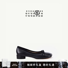 MM6苹果头蝴蝶结纯色简约休闲芭蕾舞鞋低跟通勤单鞋女皮鞋鞋子