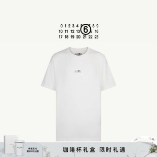 白T恤打底衫 MM6数字Logo标签休闲短袖 宽松上衣情侣 抢先加购