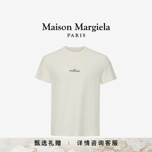 Maison 内搭休闲上衣夏 Margiela马吉拉倒置Logo白T恤短袖 打底衫