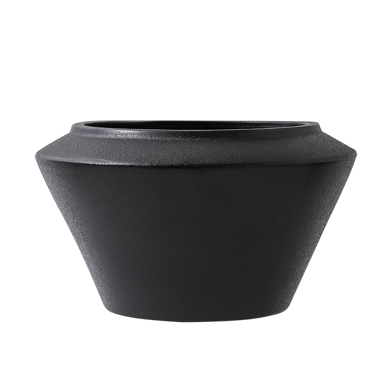新品陶瓷花盆磨砂黑皮革創(chuàng)意幾何現(xiàn)在可水培容器花卉苔蘚球多肉盆