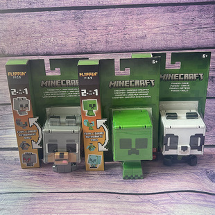 美泰正版我的世界二合一翻翻乐游戏周边角色苦力怕模型手办玩具