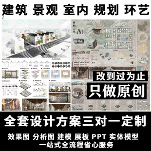 ps环境环艺设计建筑景观室内城市规划全套方案作品集制作
