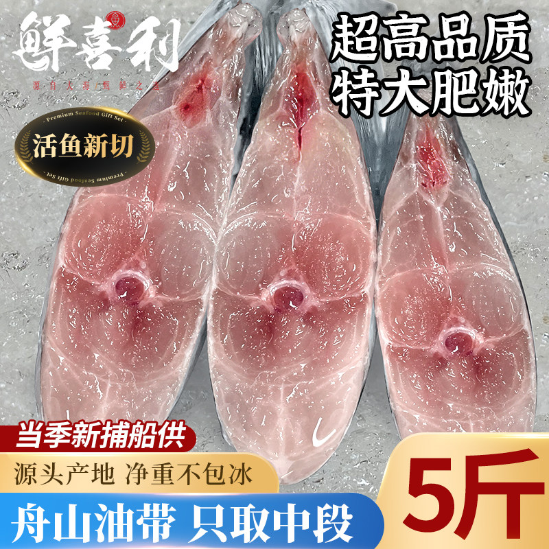 舟山带鱼段东海小眼带鱼中段特大新鲜冷冻刀鱼海鲜活水产无冰商用