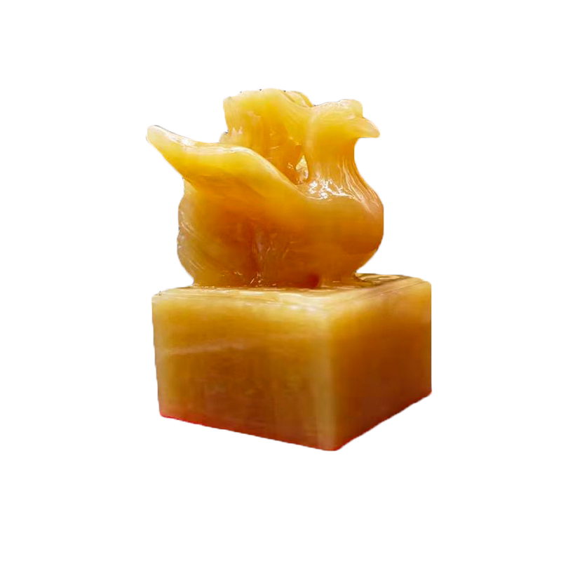 凤凰玉石工艺品印章摆件