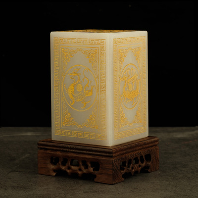 天然玉石四灵镇宅摆件