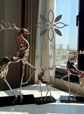 轻奢高档水晶鹿摆件开业礼品