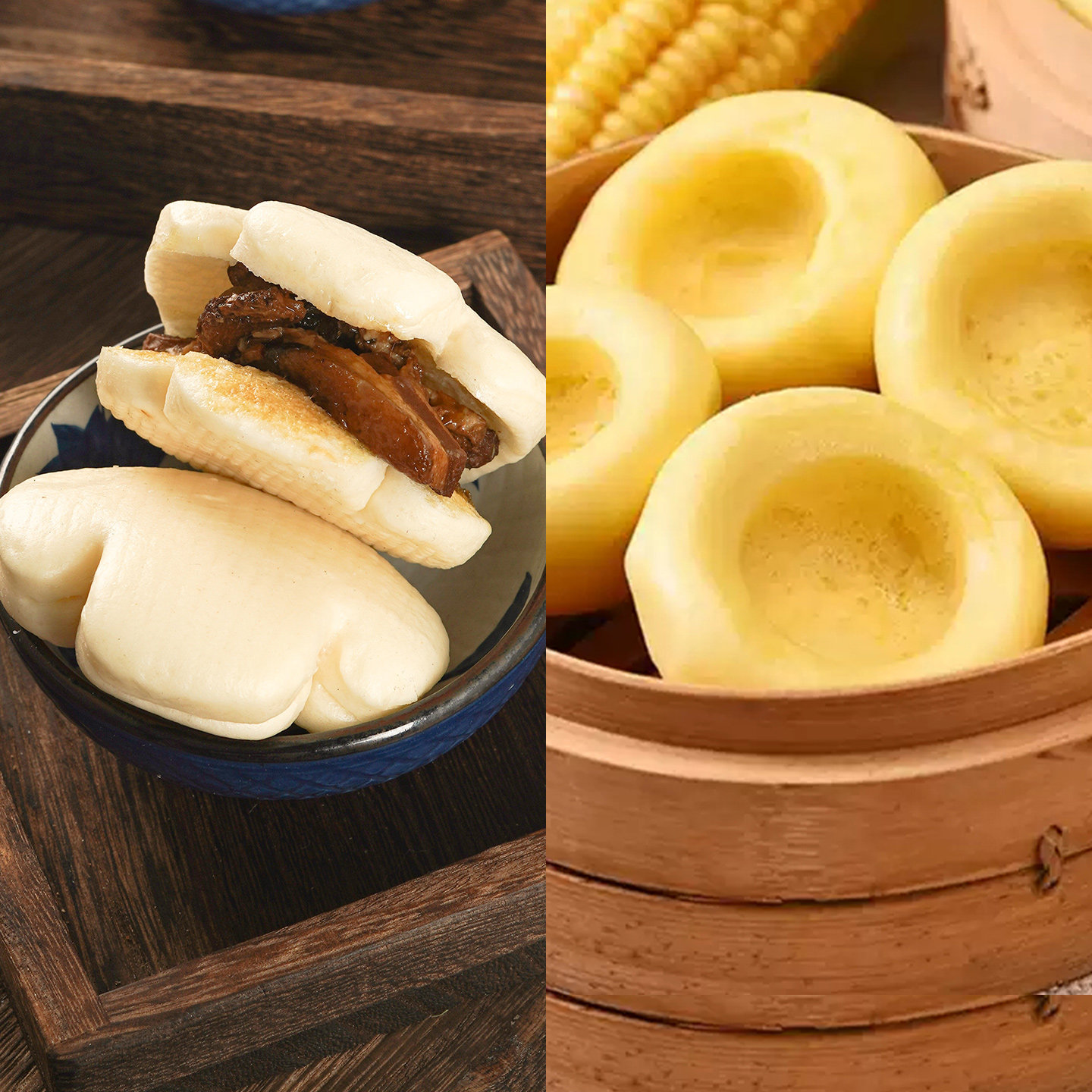 源口荷叶夹饼肉夹馍馒头速冻早餐半成品方便速食杂粮玉米窝窝头
