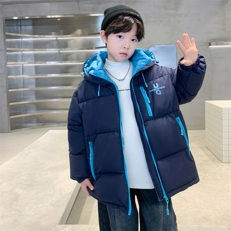 男童羽绒棉服中大童连帽加厚保暖