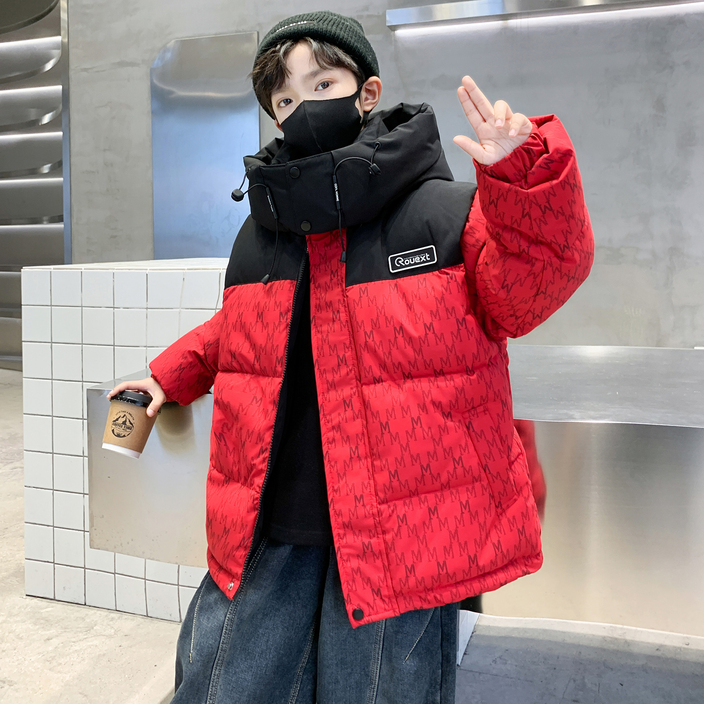 男童冬季棉服加绒加厚保暖