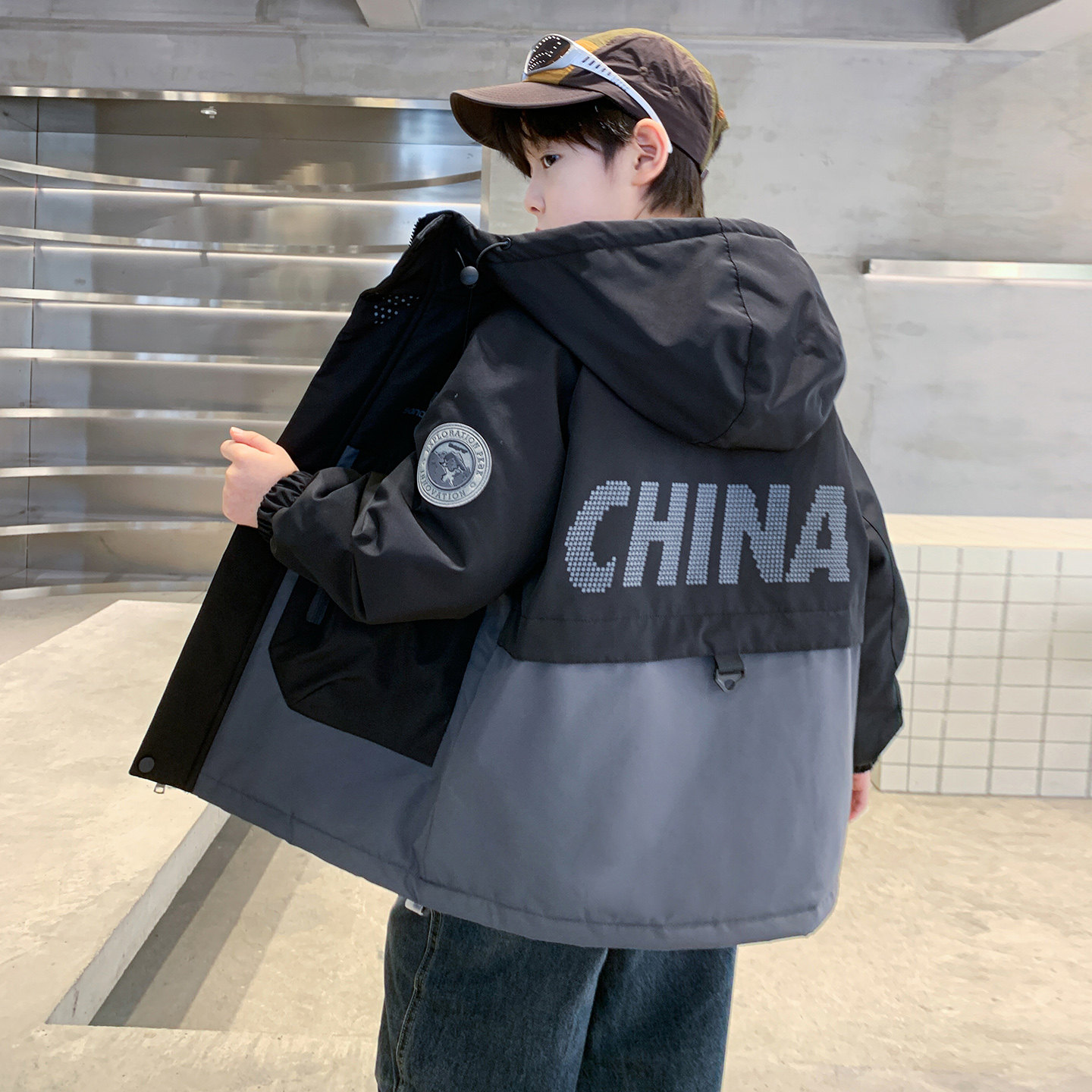 男童外套秋冬款加厚棉衣