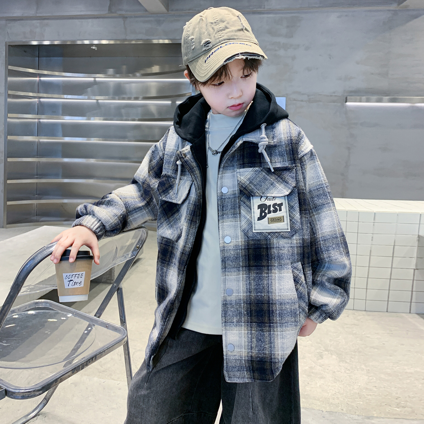 萌咖棉韩版秋冬连帽衬衫外套