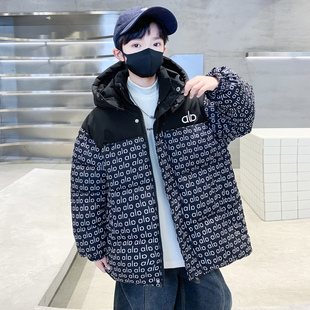 羽绒棉衣韩版 中大童男孩帅气冬装 潮 加厚2025新款 男童棉服外套冬季