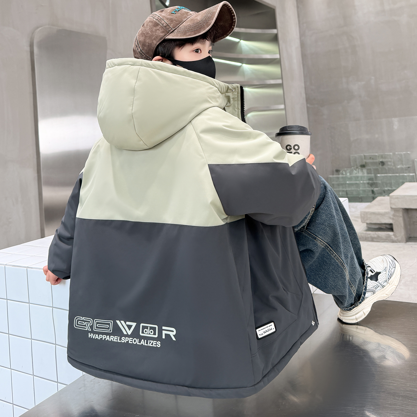 男童加绒外套2025新款冬季加厚