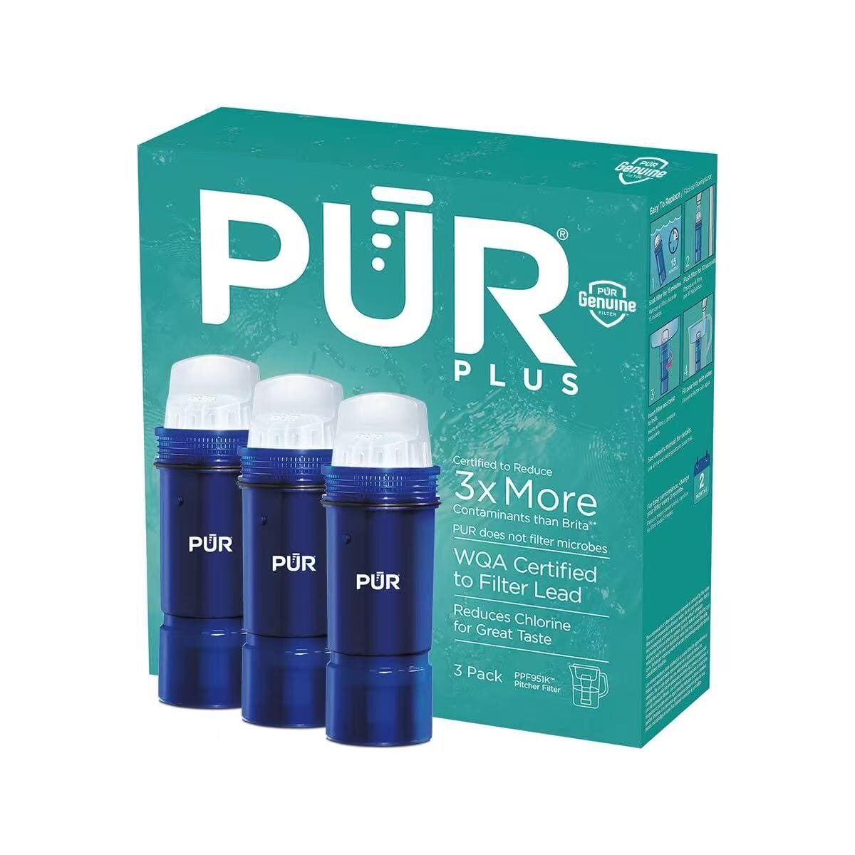 美国代购PUR PLUS净水器 3倍过滤 滤水壶 除铅认证