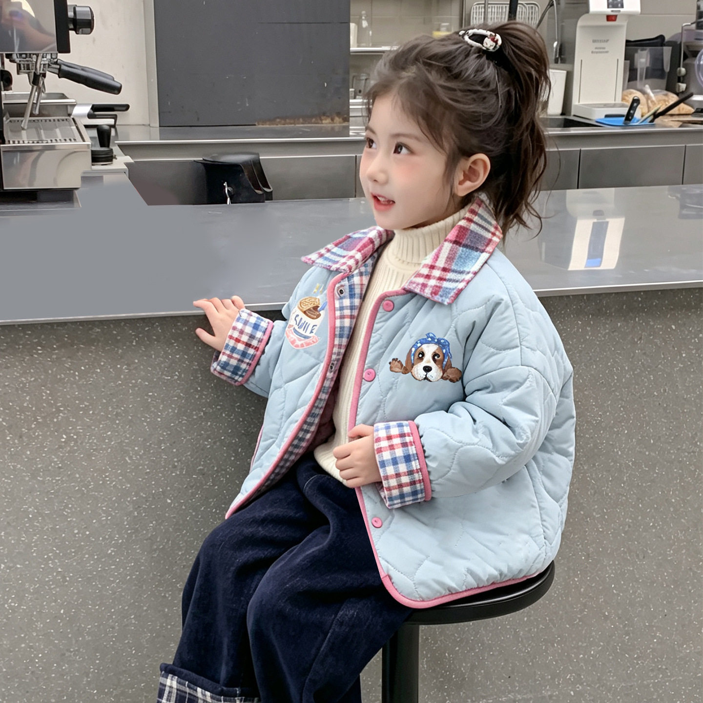 女童夹棉外套春秋2026新款加厚保暖儿童秋装小女孩宝宝超好看上衣