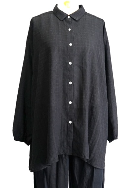 JCC STUDIO日系棉麻透气中长款宽松休闲春秋衬衫