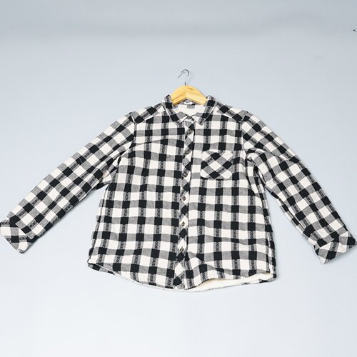JCC studio日系格纹田园风北极绒保暖棉服棉衣外套VMB98L59