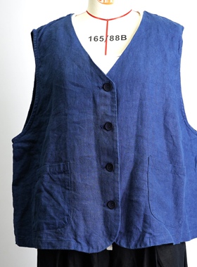 微瑕疵特价JCC STUDIO日系亚麻棉混纺宽松休闲百搭通勤马甲