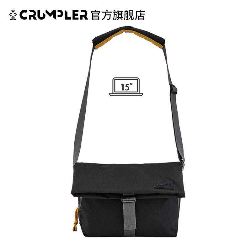 Crumpler15寸电脑斜挎包男商务通勤时尚宽背带斜挎单肩信使包