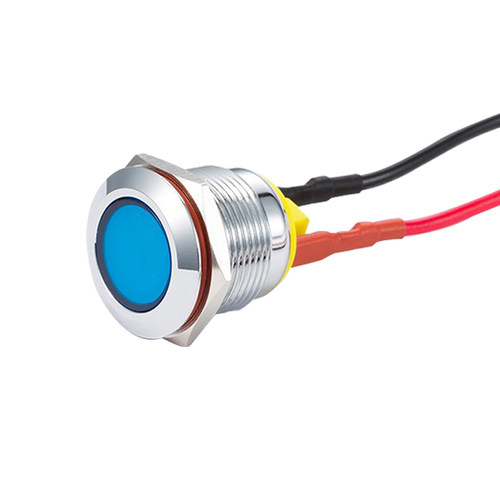 指示灯22mm丰奕防水防尘电源设备工作中 二极管led带线金属信号灯