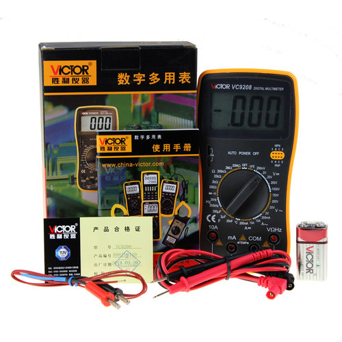 胜利VC9208数字万用表 可测温度/电容/频率 数显 多用表