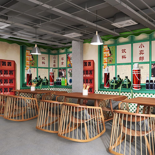 8090年代怀旧港风小卖部直播墙纸火锅店港式餐厅麻辣烫店烧烤壁纸