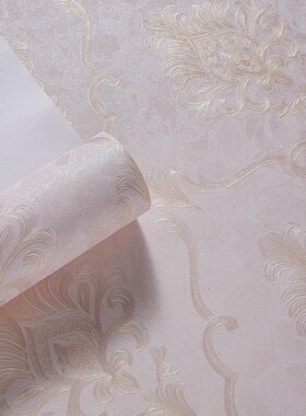 纯白色3D欧式浮雕墙纸 卧室客厅美容院酒店 轻奢简约大花背景壁纸