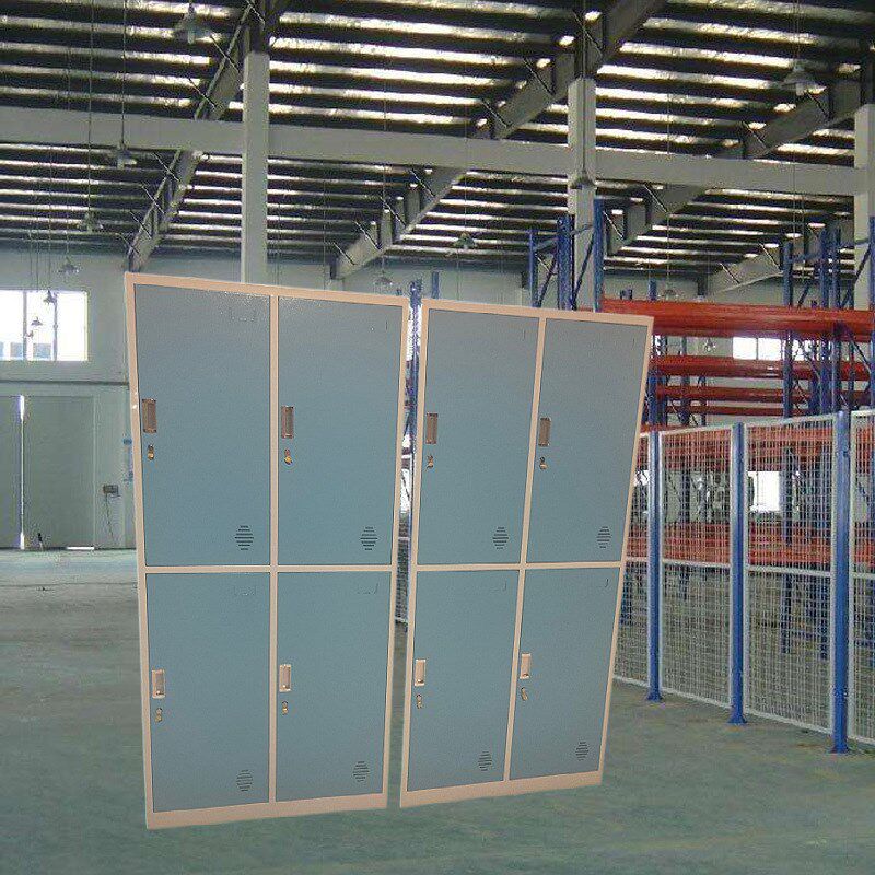 四门钢柜子铁皮柜带锁4门衣柜旋转挂锁更衣柜学生宿舍4门宿舍衣柜