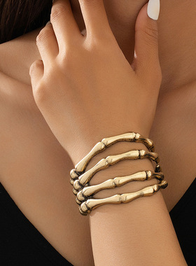 暗黑骷髅手镯亚文化朋克Y2K夸张