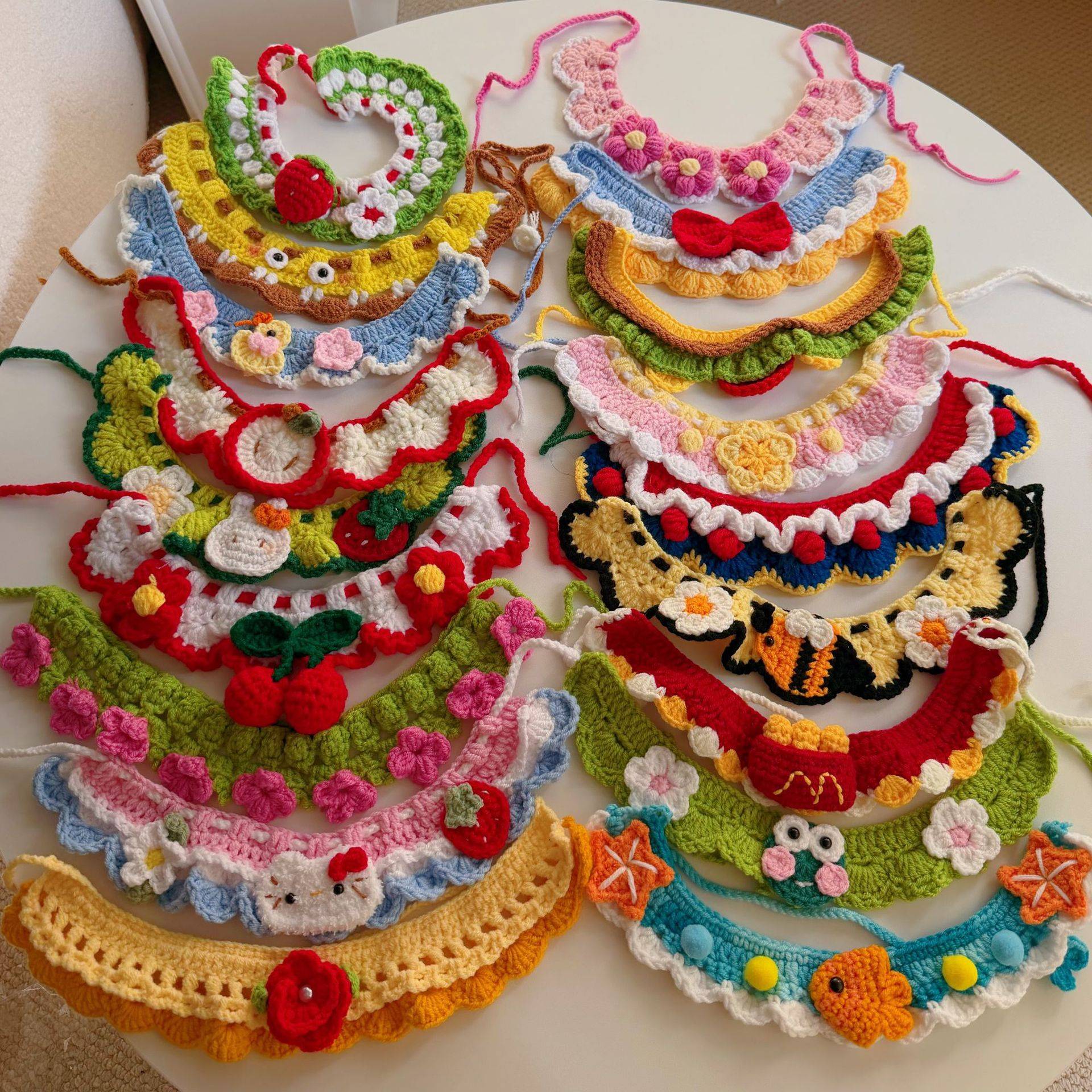 猫咪手工编织小花帽+蜜蜂花朵