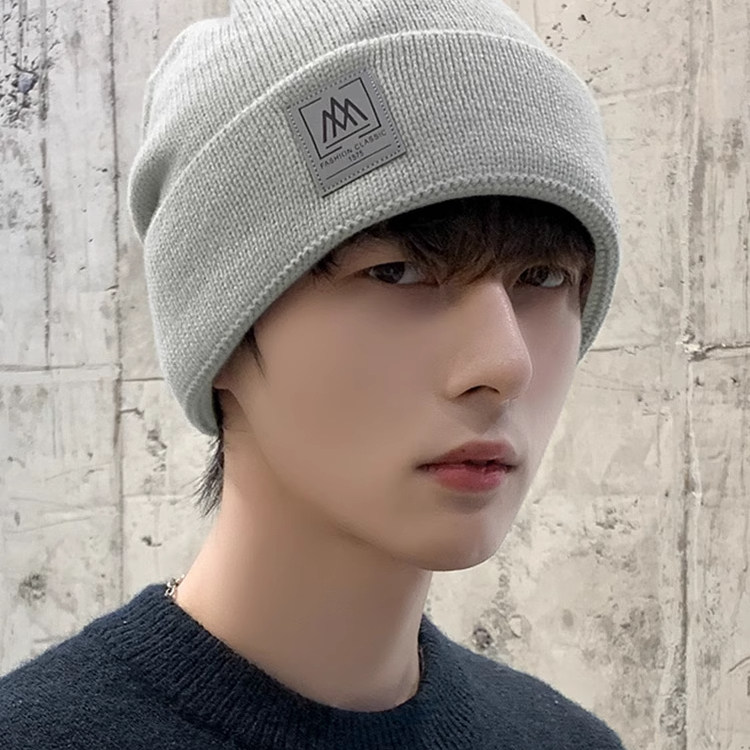 帽子男士秋冬季保暖毛线帽大头围针织帽潮牌棉帽加绒男款冬天冷帽