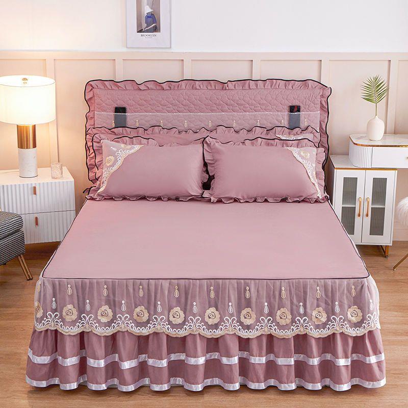 韩版公主蕾丝床罩 单件床裙床套床单 单双人床席梦思保护套