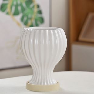 多肉花盆陶瓷轻奢简约透气精致釉面家用桌面装饰花束造型创意个性