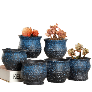 多肉花盆陶瓷特价清仓大口径透气粗陶盆栽创意植物盆栽肉肉小拇指
