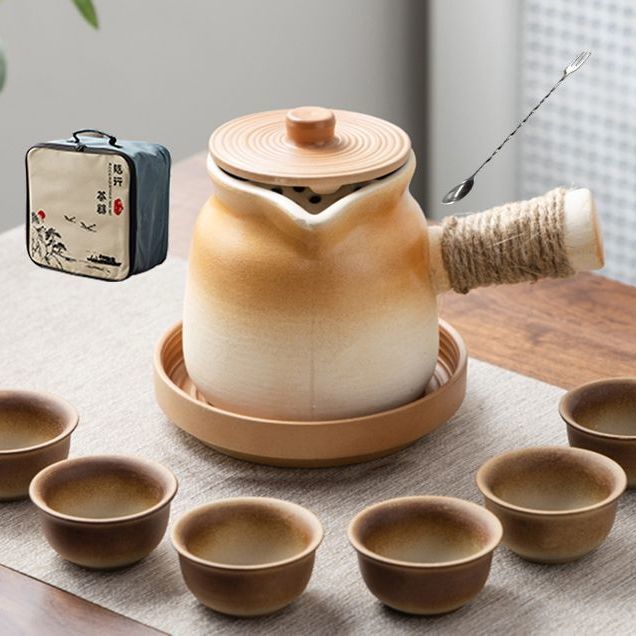 罐罐壶可明火干烧烤奶罐煮茶壶炒茶大容量围炉煮茶陶瓷户外便携包