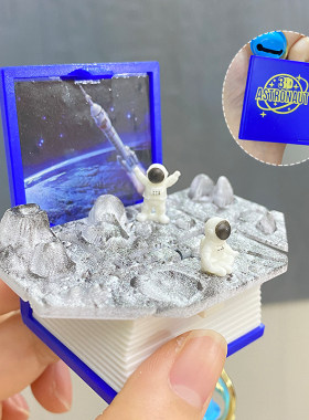 创意3D立体弹爆书奇幻世界趣味钥匙扣城堡航船恐龙太空益智挂扣