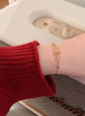 女神富顺路通转运幸运链戒铃铛金珠925银手链时尚不过敏银脚链