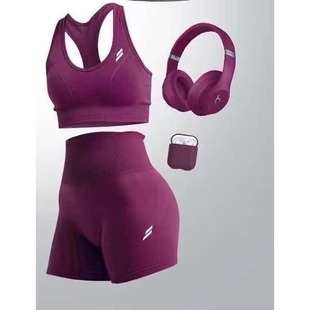 DYE健身蜜桃短裤 高腰提臀运动紧身九分裤中强度运动内衣工字文胸