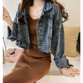 牛仔外套女春秋2025复古港味短款 女士小个子外套森女宽松夹克上衣