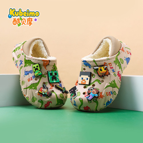 EVA加绒儿童棉拖鞋防滑软底保暖