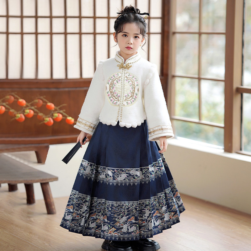 马面裙女童2025新款套装儿童古装拜年服秋冬款小女孩汉服唐装冬季