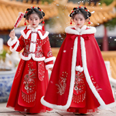 儿童新年喜庆风唐装 女童汉服冬款 古装 过年冬季 拜年服冬装 2025新款