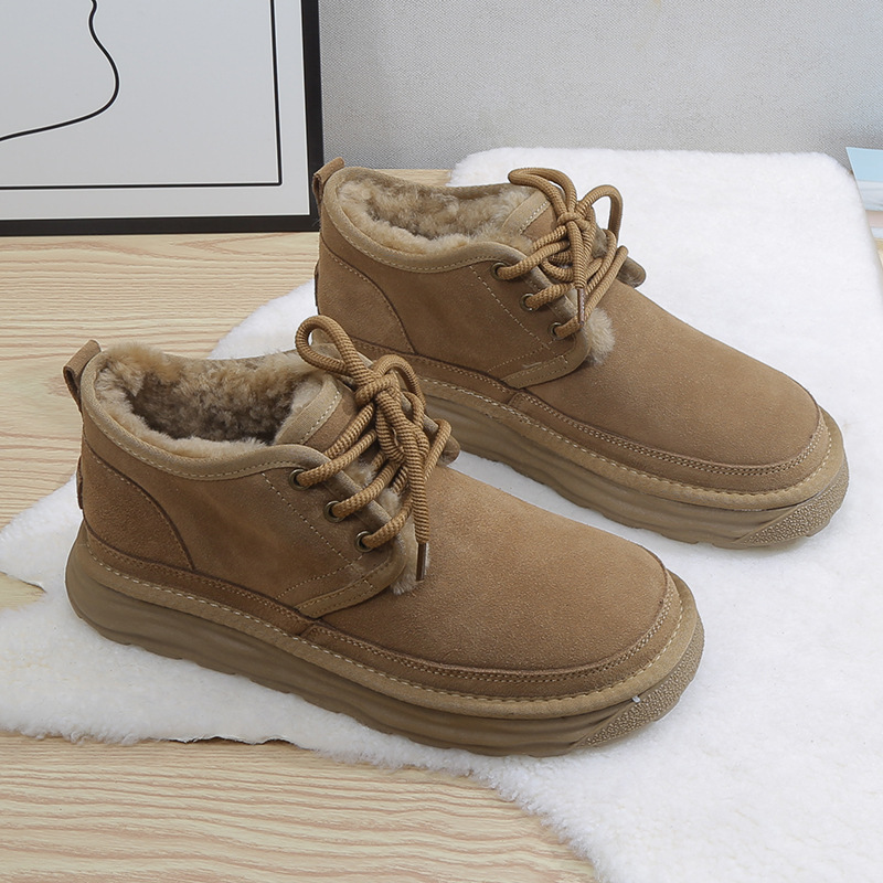 年新款雪地靴女款厚底羊毛东北加厚皮毛一体保暖棉鞋休闲短靴