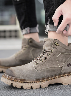 秋冬爆款热销亚马孙卡特catq工装高帮马丁靴真皮头层户外男鞋